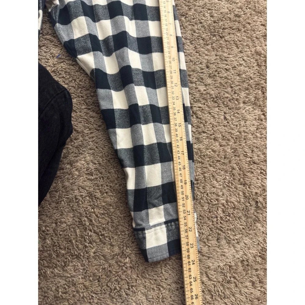 Ralph Lauren Vintage Big Shirt Mens XL Black White Buffalo Plaid‎ Flannel OS